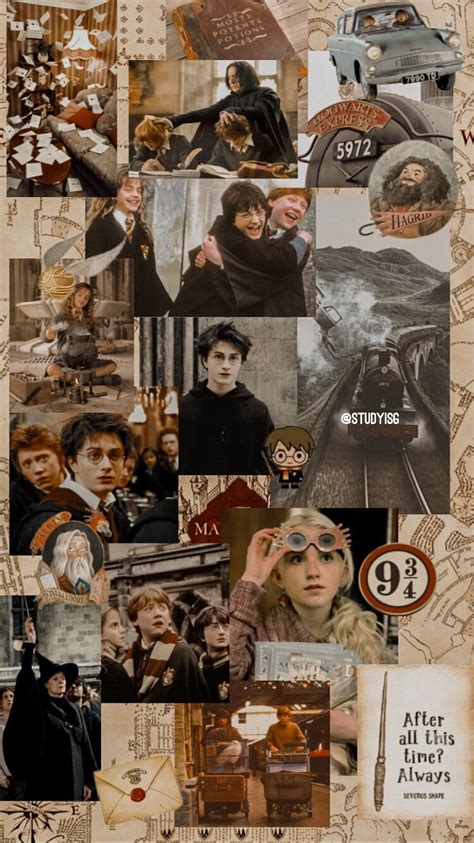 Aesthetic Harry Potter Collage Wallpaper Laptop Gryffindor - img ...