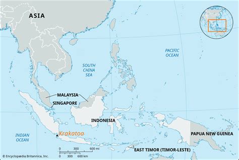 Krakatoa Volcano Map