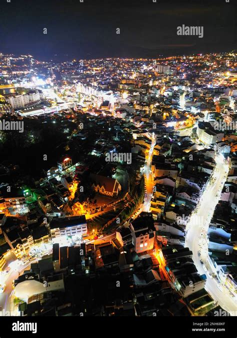 Illuminated Night View of Da Lat City, Vietnam: A Captivating Display ...