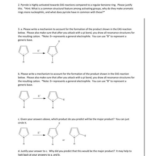 Solved 2. Pyrrole is highly activated towards EAS reactions | Chegg.com