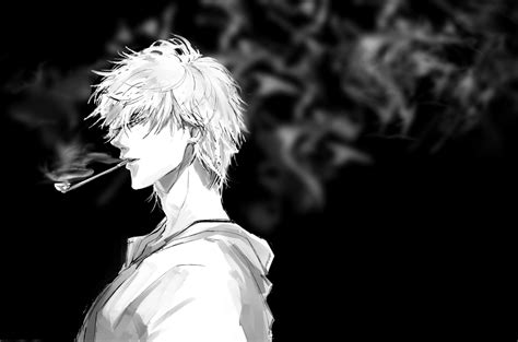 Anime Boy Smoking Sad Anime Aesthetics Flcl Sad Anime Png Clipart | The ...