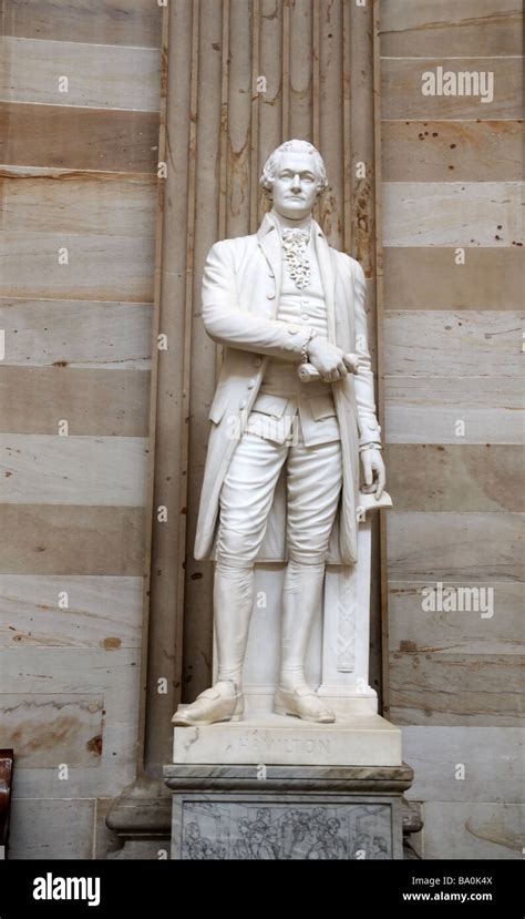 A statue of Alexander Hamilton is in the Rotunda of the U. S. Capitol ...