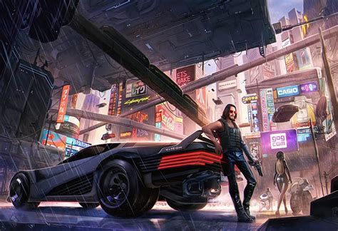 7680x4320 Resolution Keanu Reeves Cyberpunk 2077 Art 8K Wallpaper ...