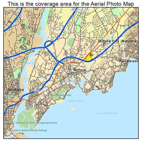 Aerial Photography Map of Milford city, CT Connecticut