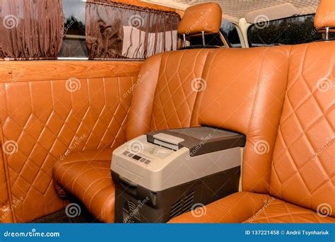 Interior of the Car is a Brown Color and Leather Stock Photo - Image of ...