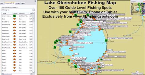 Lake Okeechobee Fishing Spots Map - Fish for Bass, Crappie and more