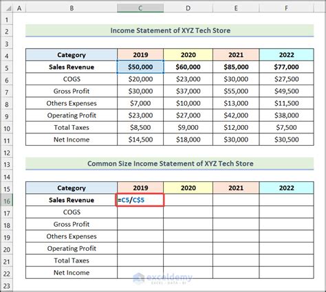 How to Create Common Size Balance Sheet in Excel (3 Simple Steps ...