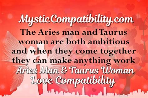 Aries Man Taurus Woman Compatibility - Mystic Compatibility