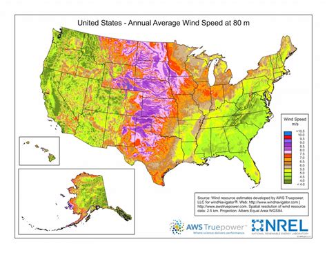 Wind Speed Map for the U.S. - Vivid Maps