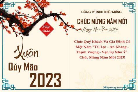 Mẫu thiệp chúc mừng năm mới 2023 cho công ty ấn tượng