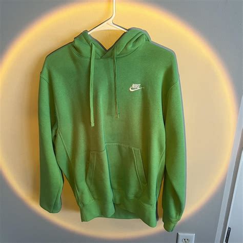 GREEN NIKE HOODIE - COLOR: LIGHT GREEN - MATERIAL:... - Depop