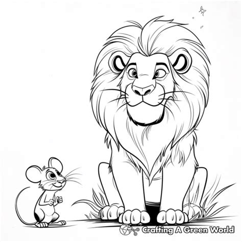 Lion And Mouse Coloring Pages - Free & Printable!