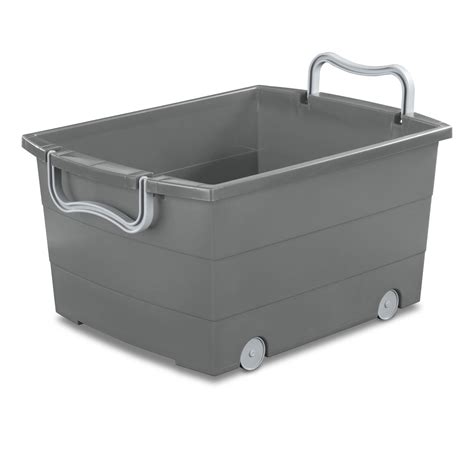 Your Zone Wheeled Stacking Bin Gray Flannel - Walmart.com - Walmart.com