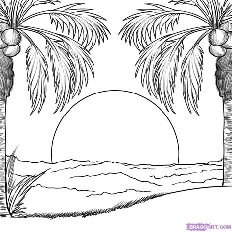 Image result for outline drawing of scenery | Coloring pages nature ...