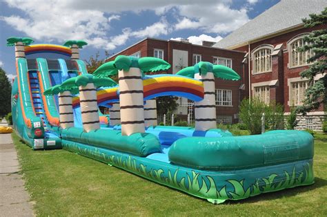 Tropical Double Lane Slip And Slide Water Inflatable - Jump City