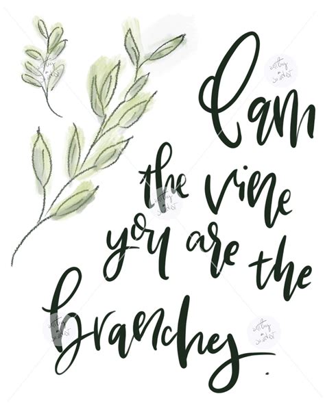 Bible Verse Art Printable I Am the Vine You Are the Branches | Etsy