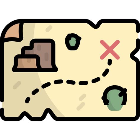 Treasure map Kawaii Lineal color icon