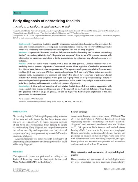 (PDF) Early diagnosis of necrotizing fasciitis