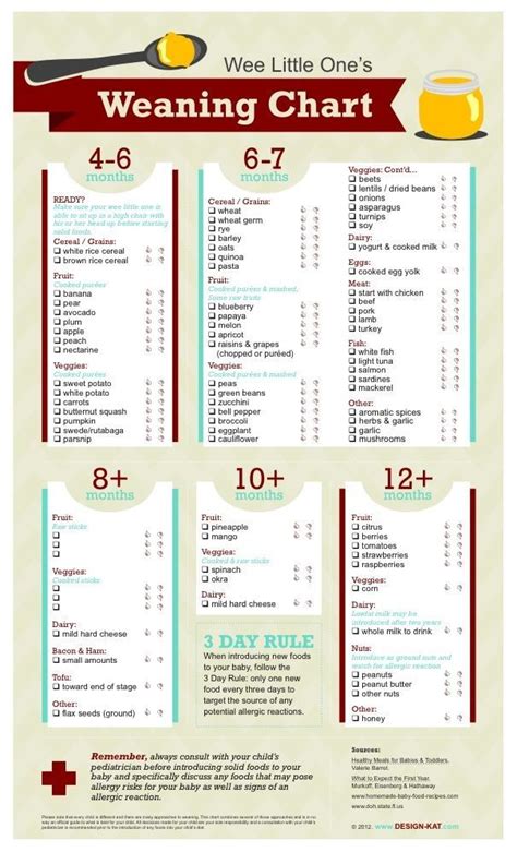 Chart For Introducing Solid Foods To Baby - Chart Walls