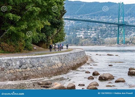 Along the Seawall in Stanley Park Editorial Stock Photo - Image of ...