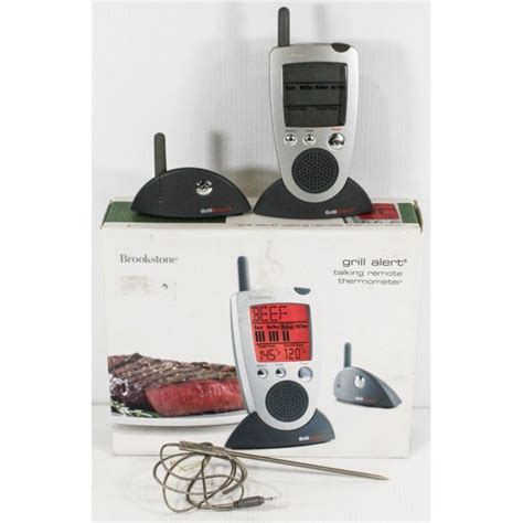 BROOKSTONE GRILL ALERT TALKING REMOTE THERMOMETER