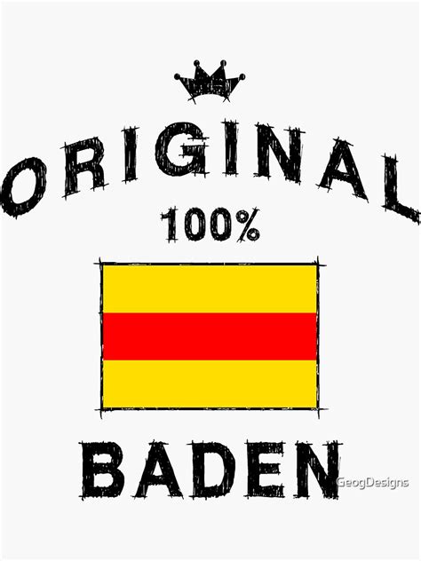 "Baden Baden flag flag Badnerland Badnerlied" Sticker by GeogDesigns ...