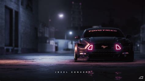 Black Ford Mustang, dark, car, vehicle, Ford HD wallpaper | Wallpaper Flare