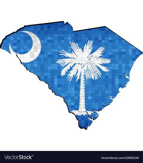 Grunge south carolina map with flag inside Vector Image