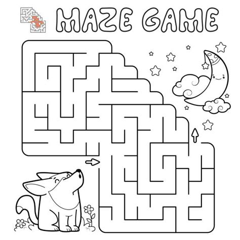 70+ Wolf Maze Stock Illustrations, Royalty-Free Vector Graphics & Clip ...