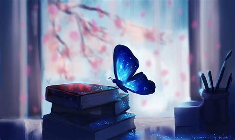 HD wallpaper: Fantasy, Books, Blue, Butterfly, 4K | Wallpaper Flare