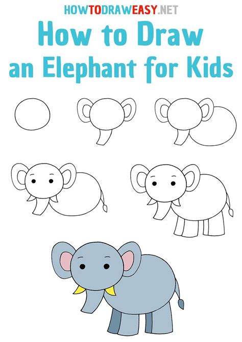 How To Draw Cartoon Elephant Step By Step at Drawing Tutorials