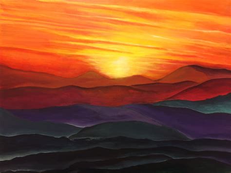 Sunrise #해돋이#Acrylic painting by Noory Jeon | Sunrise painting, Chakra ...