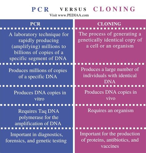 What is the Difference Between PCR and Cloning - Pediaa.Com