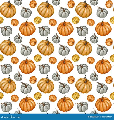 Pumpkins Background, Fall Pumpkin Seamless Pattern, Autumn Wallpaper ...