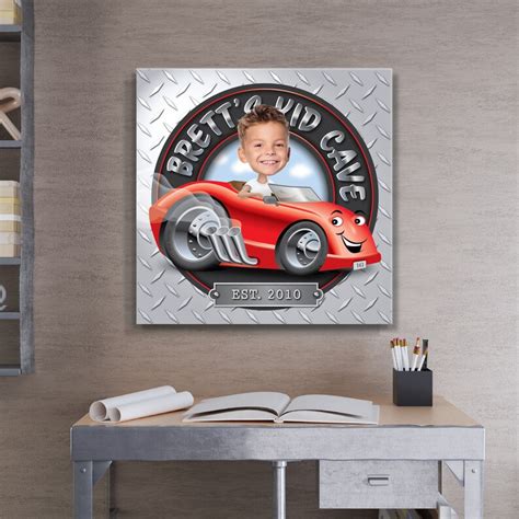 Caricature Hot Wheels Canvas Art Custom Kids Room Decor Large - Etsy