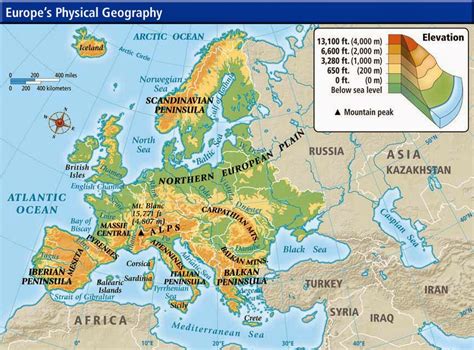 Physical Maps of Europe