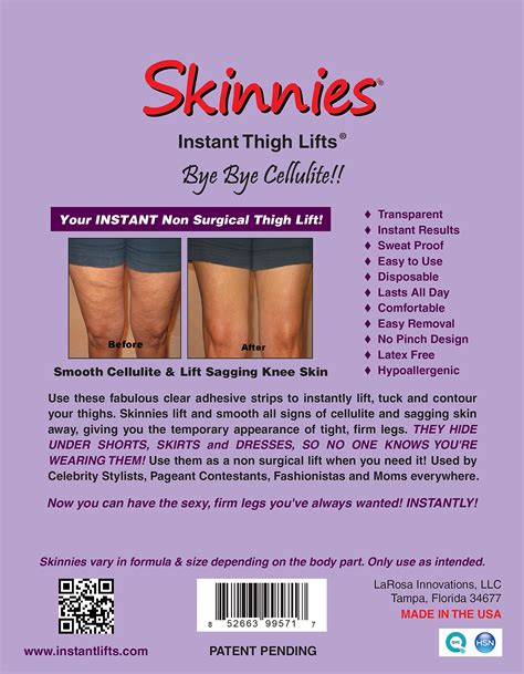 Buy Skinnies Instant Lifts - 5 Pair Thigh Lifts- PATENTED MADE IN THE ...