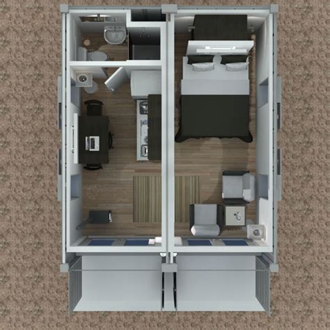 2x20-foot-container-house-v2 Above – TinyHouseDesign