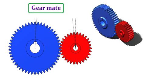 ⚡Mechanical Mate || Gear Mate || How to create a simple gear train ...