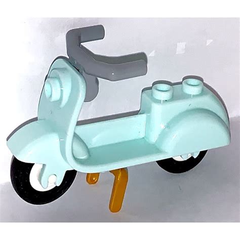 LEGO Scooter with Pearl Gold Stand and Medium Stone Gray Large ...