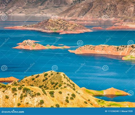 Nice View of Nurek Reservoir in Tajikistan Stock Photo - Image of nurek ...