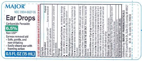 BUY Carbamide Peroxide 6.5% - Major (Ear Drops) 6.5 g/100mL from GNH ...