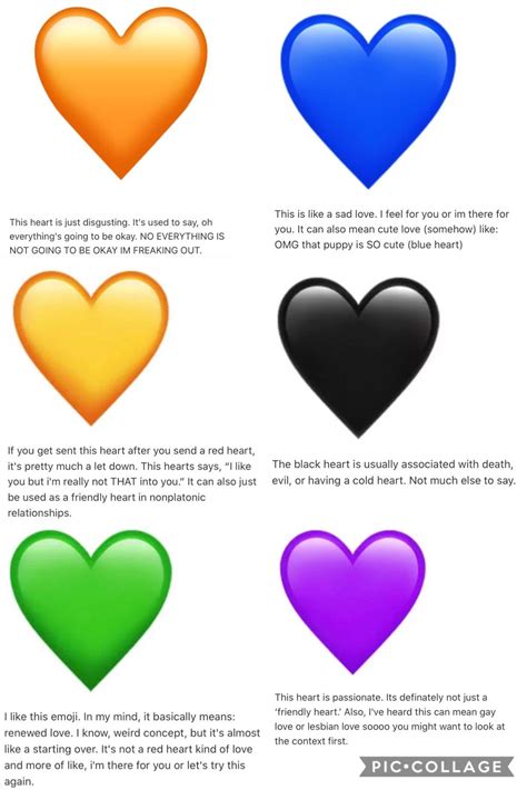 Meanings of different colored hearts! The red one means love just like ...