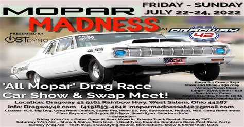 Dragway 42 Mopar Madness at Dragway 42 tickets