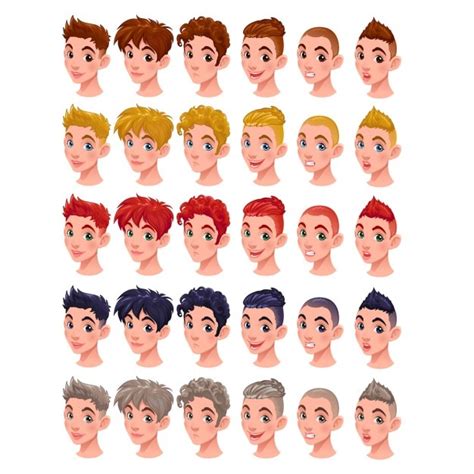 Free Vector | Hairstyles for cartoon characters