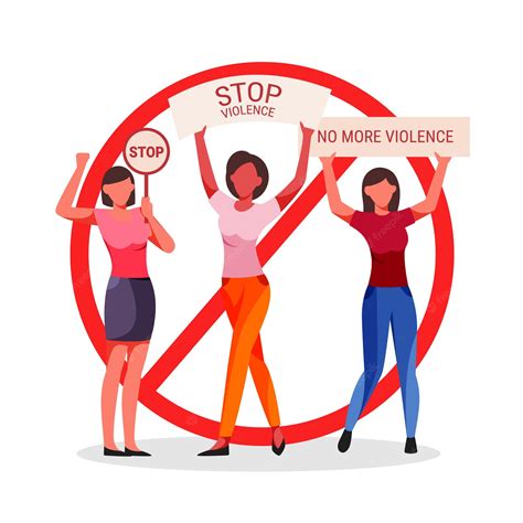 Premium Vector | Stop violence against women, illustration stop ...