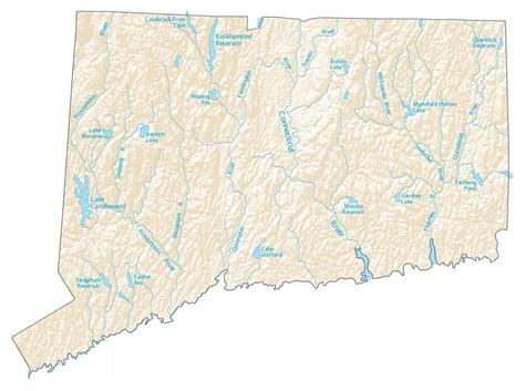 Connecticut Lakes and Rivers Map - GIS Geography