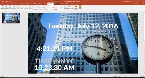 PowerPoint Clock with Date & Time Display • PresentationPoint