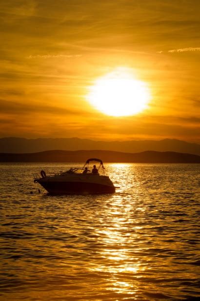 Speedboat At Sunset Free Stock Photo - Public Domain Pictures