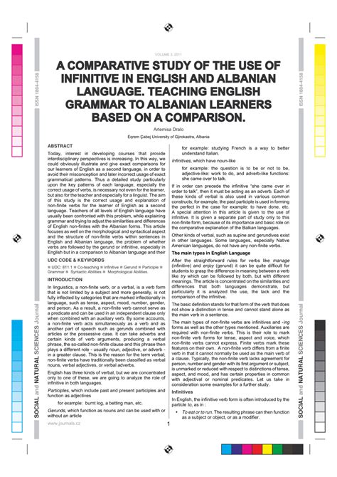 (PDF) A Comparative Study Of The Use Of Infinitive In English And ...